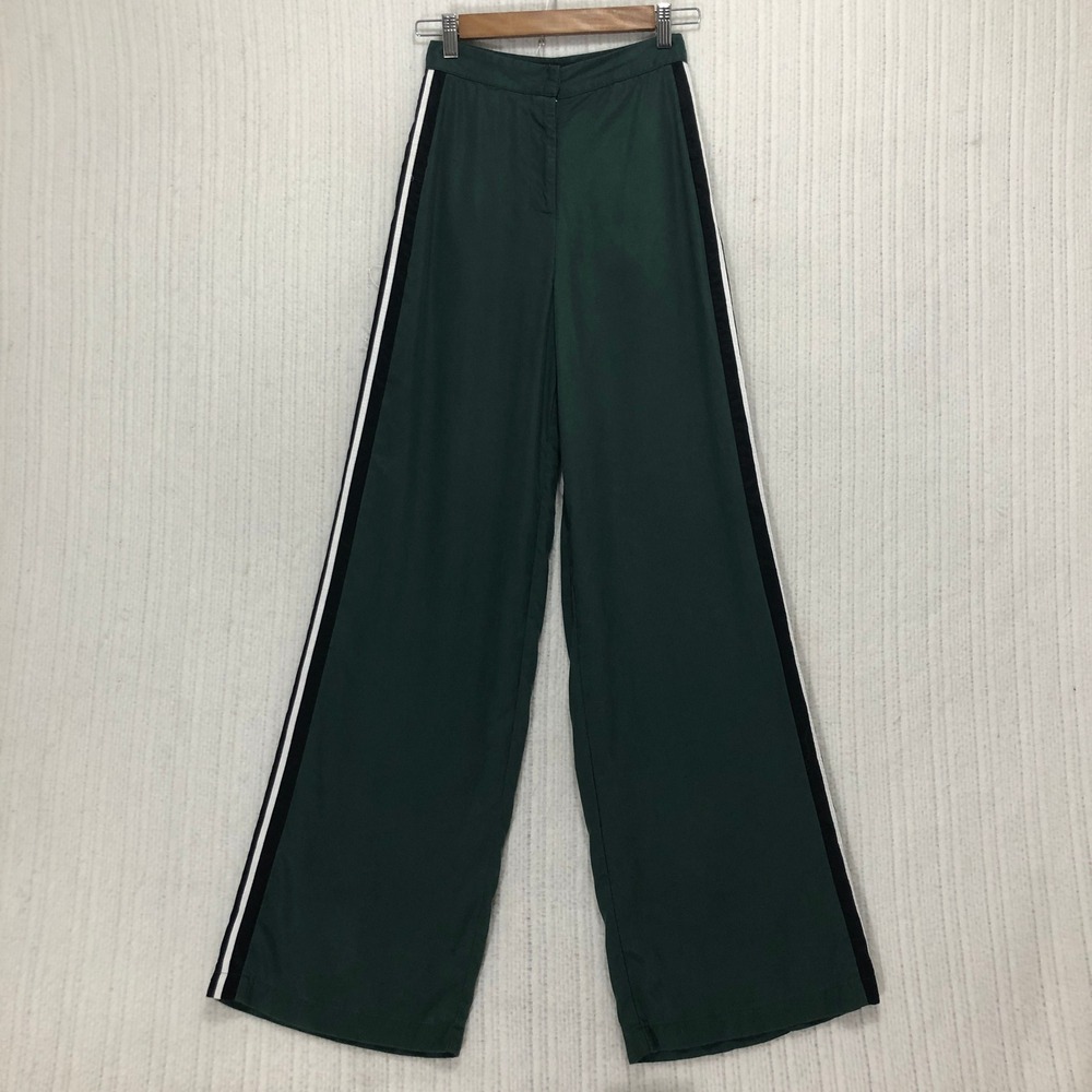 House of Harlow x REVOLVE Green Wide‎ Leg Trousers Pants Striped